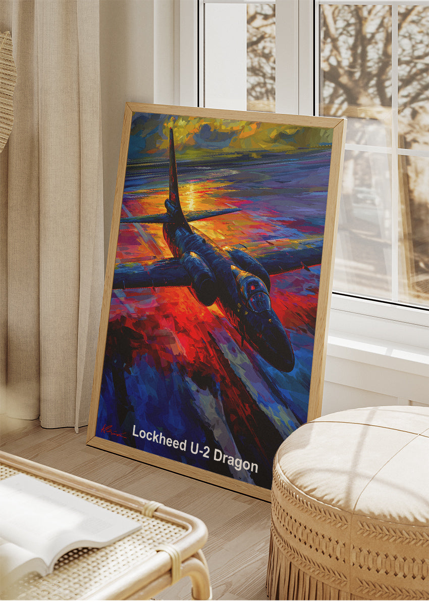 Lockheed U-2 Dragon Lady Poster & Canvas Print – Illustrated Military Aircraft Wall Art