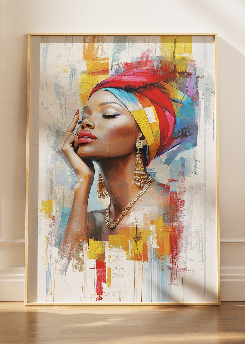 Radiant Headwrap Muse Canvas & Poster Print – AI PRINT LAB
