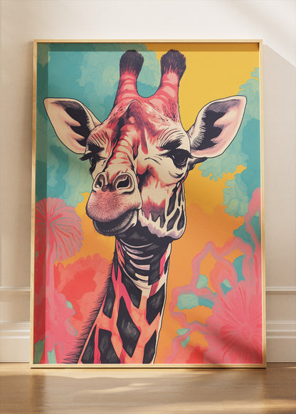 Colorful Giraffe Art Poster & Canvas Print – Vibrant Modern Animal Wall Decor