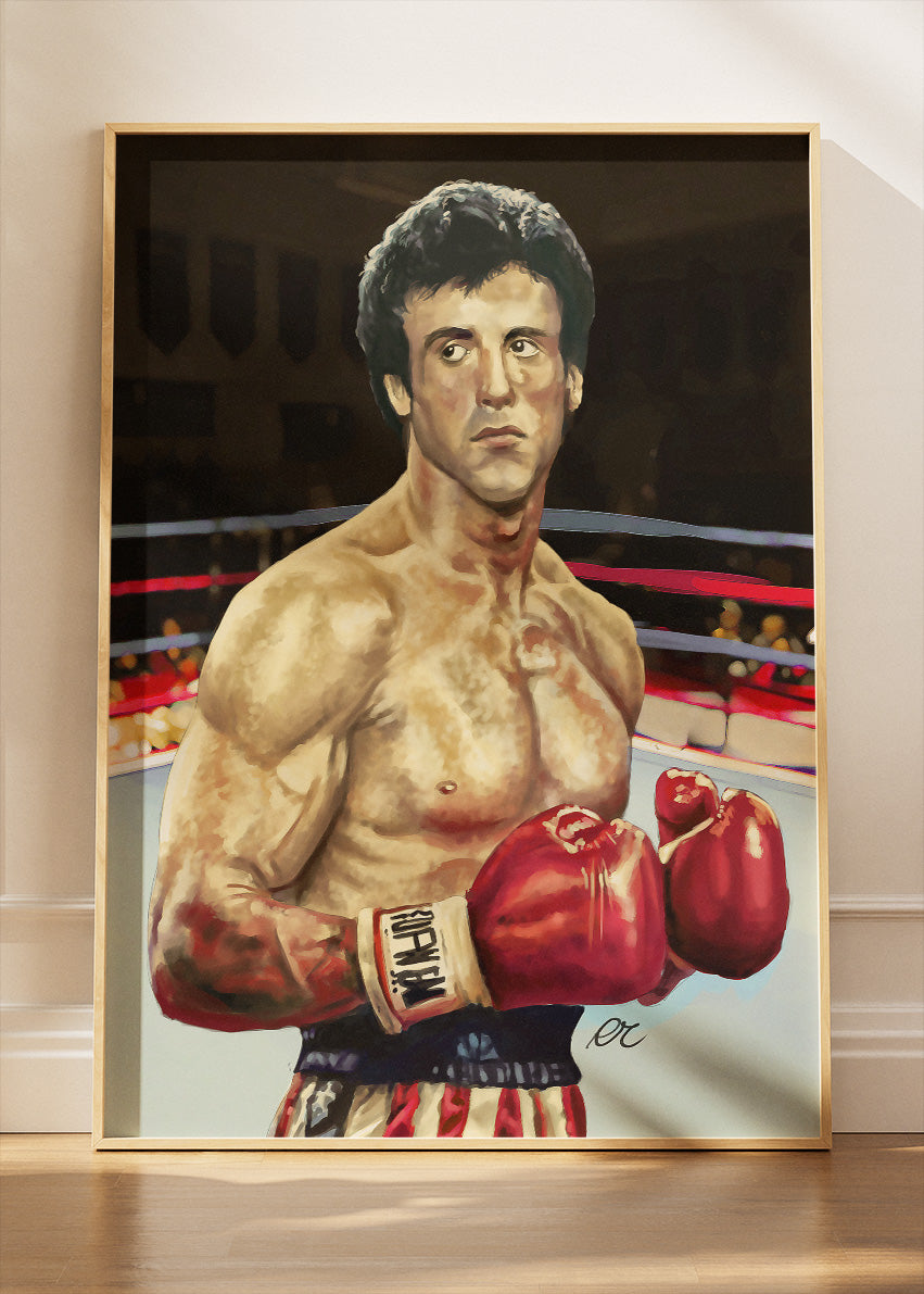 Rocky Balboa Boxing Legend Portrait Poster & Canvas Art Print – Iconic Fighter Wall Art