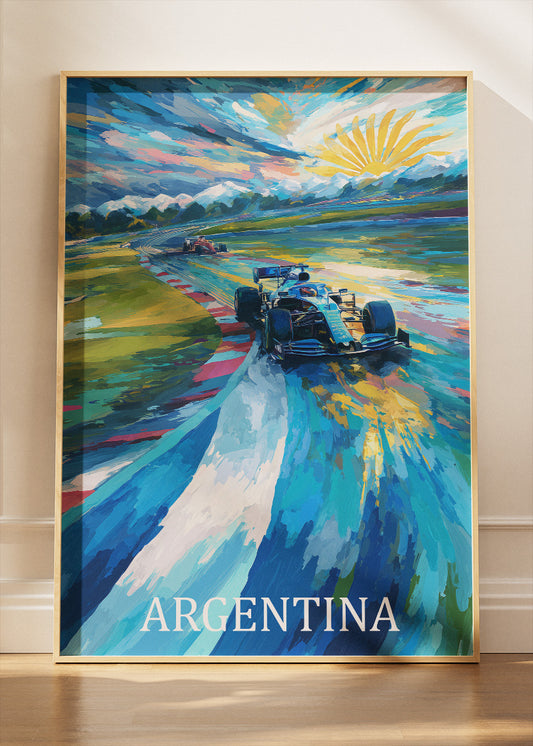 Argentina Formula Racing Sunrise Poster & Canvas Print | Expressive Motorsport Wall Art