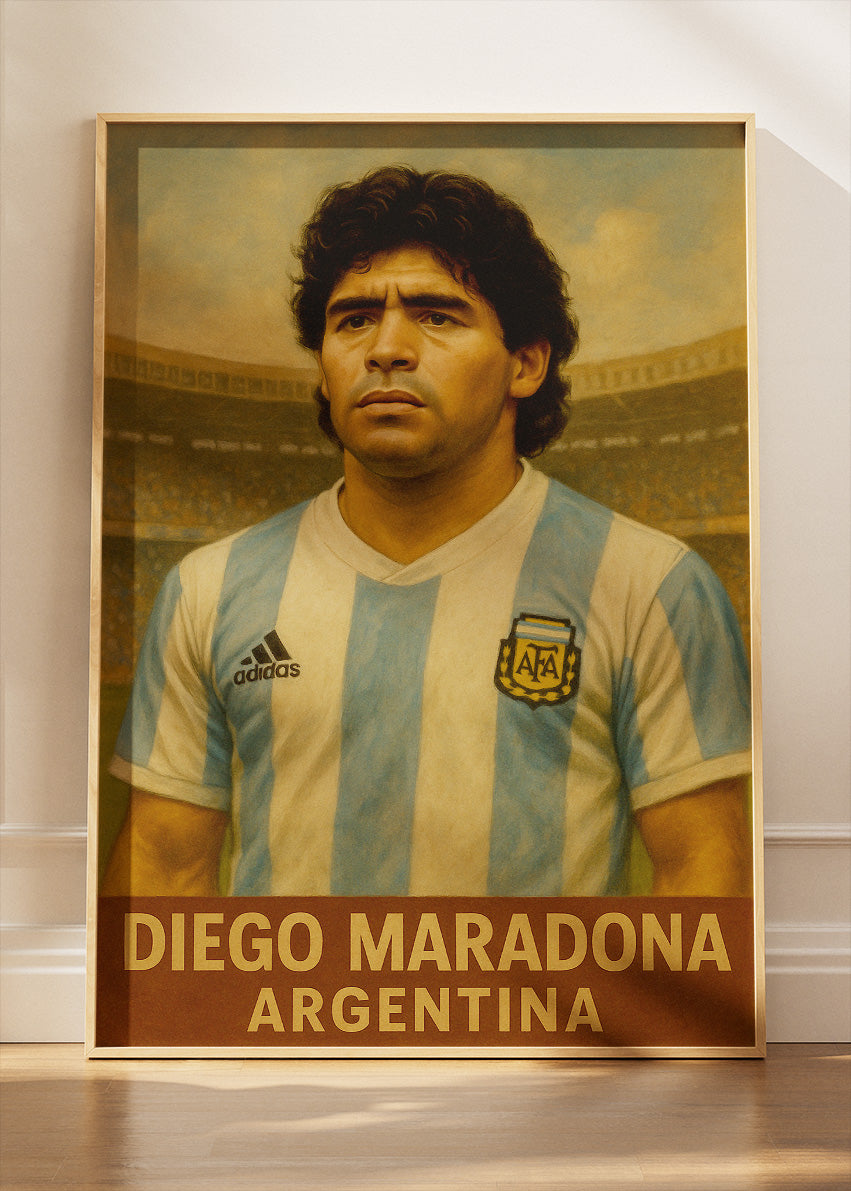 Diego Maradona Argentina Football Wall Art | Legendary World Cup Icon Poster & Canvas