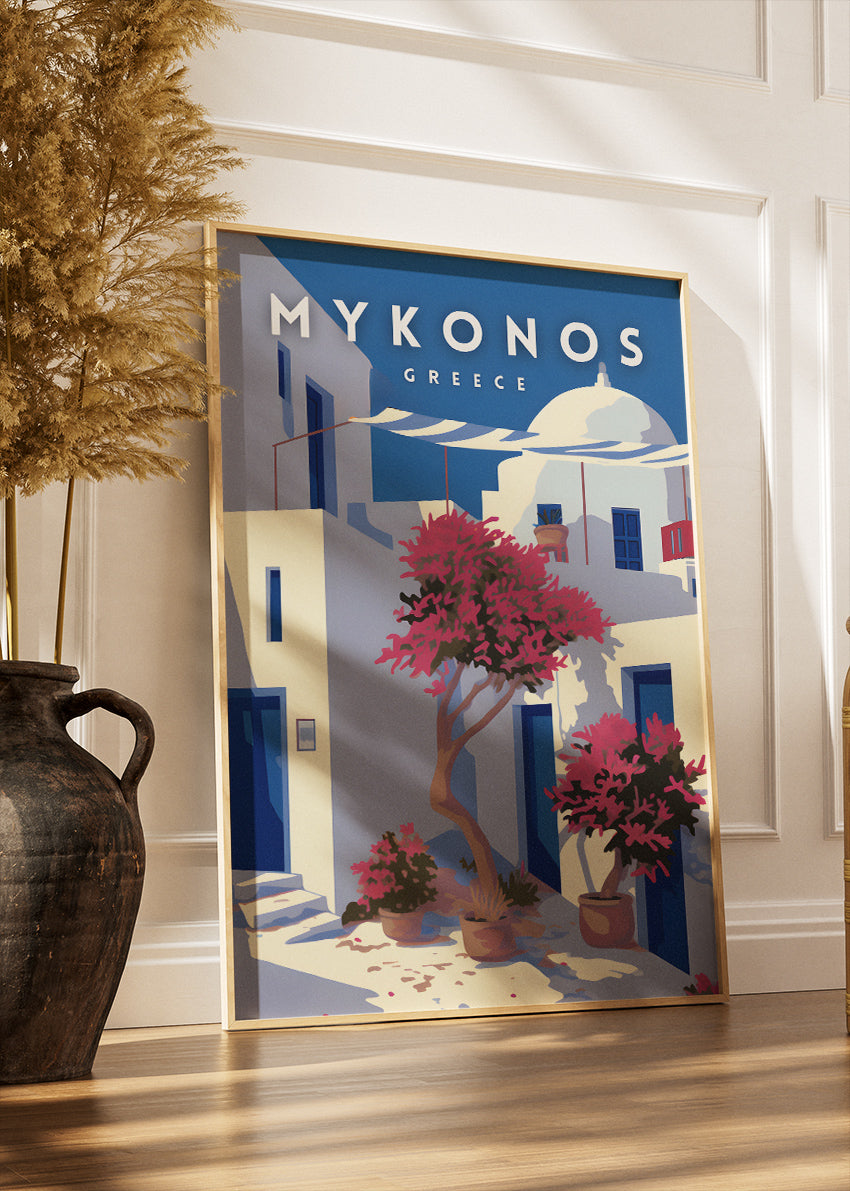Mykonos Greece Poster & Canvas Print – Greek Island Travel Art