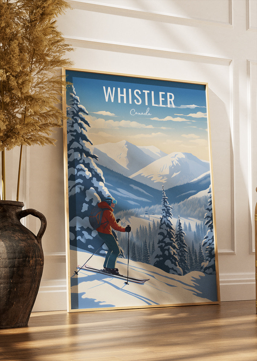 Whistler Canada Ski Resort Poster & Canvas Print – Winter Mountain Landscape Wall Art