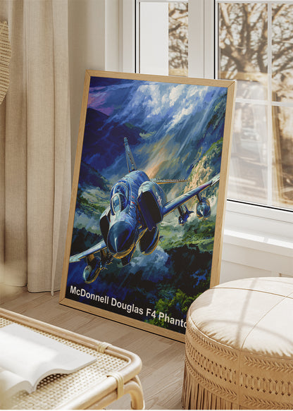 McDonnell Douglas F-4 Phantom Poster & Canvas Print – Illustrated Military Jet Wall Art