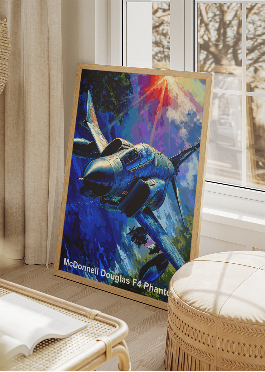 McDonnell Douglas F-4 Phantom Poster & Canvas Print – Illustrated Military Jet Wall Art