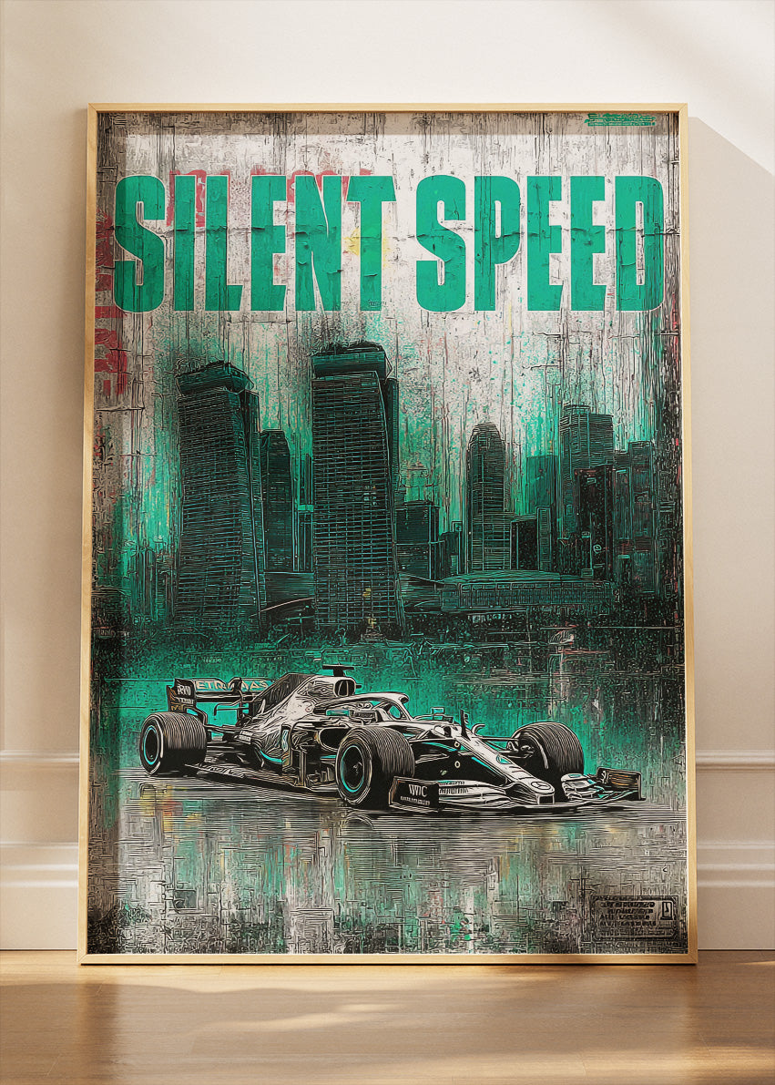 Silent Speed Formula 1 Poster Canvas Print – Modern Urban Racing Wall Art – AI PRINT LAB