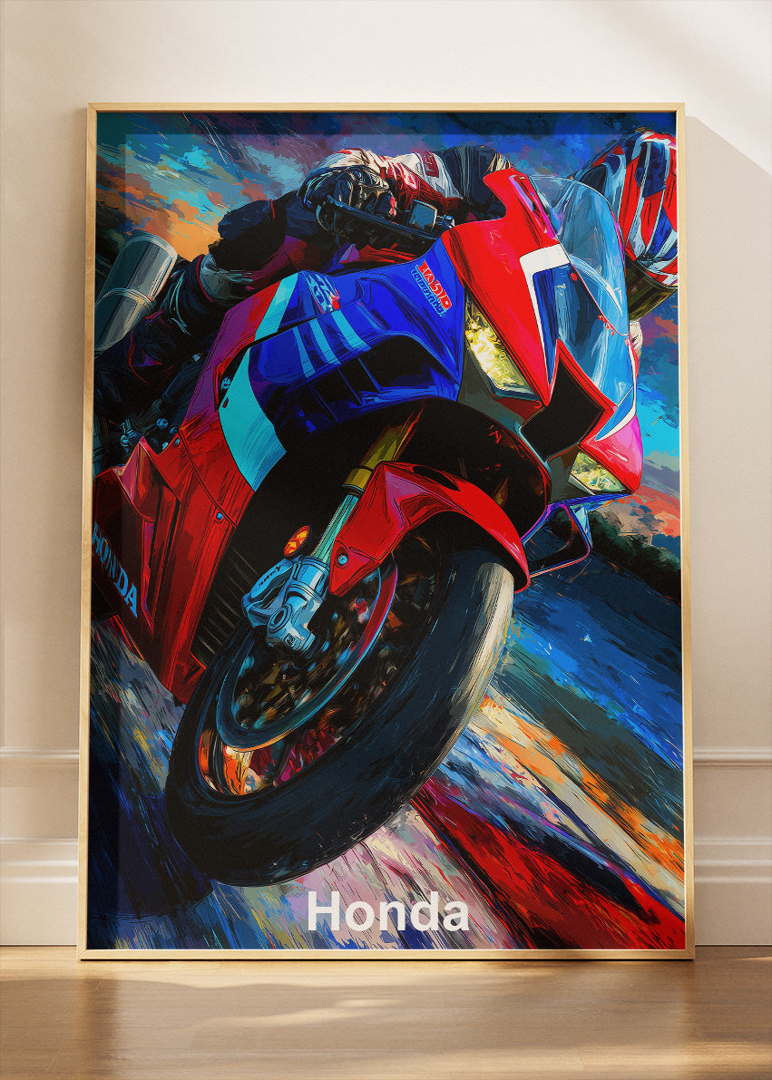 Honda Superbike Extreme Speed Wall Art Poster & Canvas