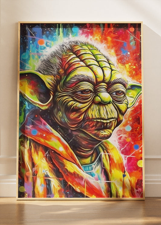 Yoda Neon Pop Art Portrait Canvas Print & Poster – AI PRINT LAB