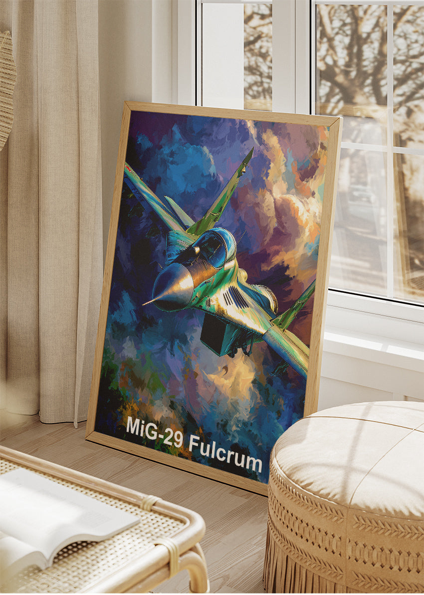 MiG-29 Fulcrum Poster & Canvas Print – Illustrated Fighter Jet Wall Art