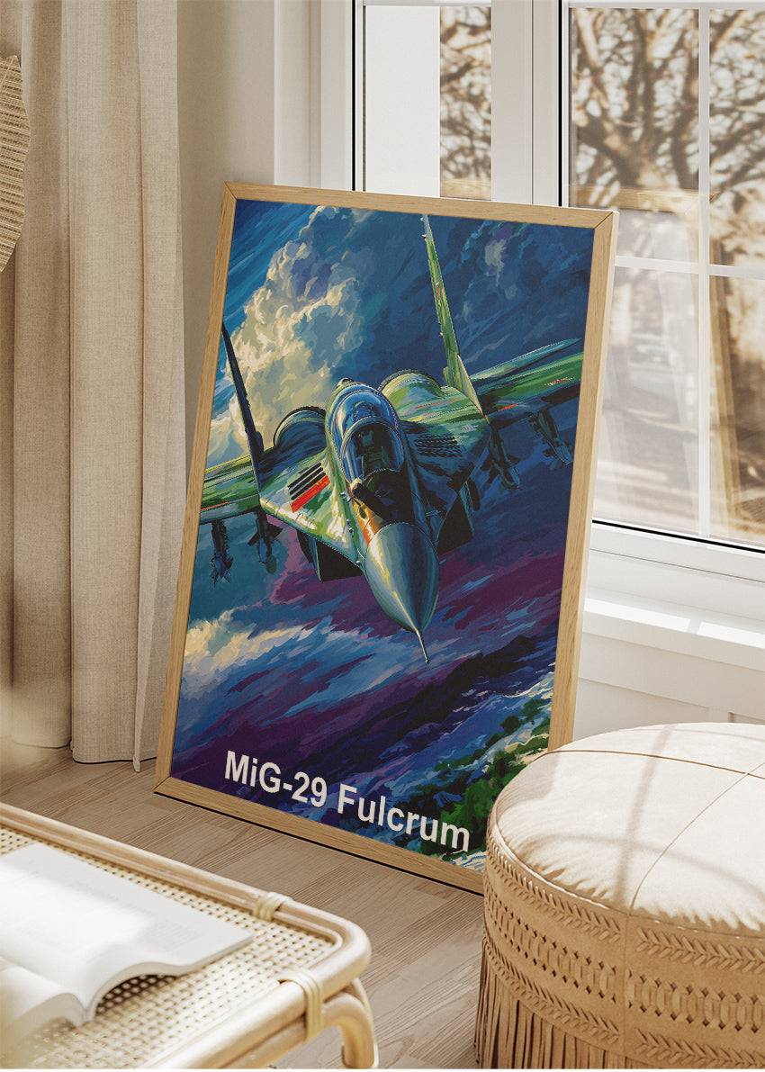 MiG-29 Fulcrum Poster & Canvas Print – Illustrated Fighter Jet Wall Art