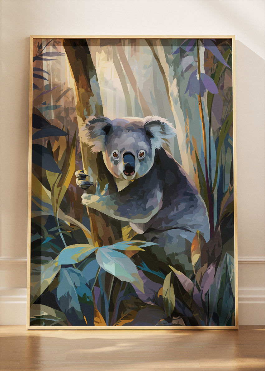 Koala in Rainforest Poster & Canvas Print – Vibrant Jungle Wildlife Art