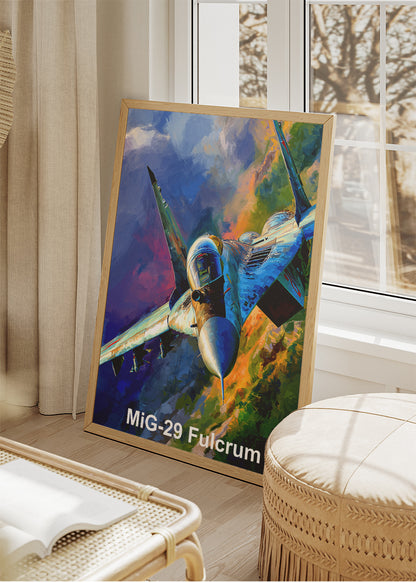 MiG-29 Fulcrum Poster & Canvas Print – Illustrated Fighter Jet Wall Art