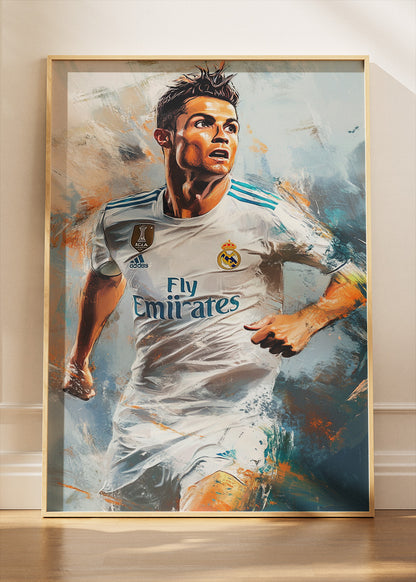 Real Madrid Football Legend Wall Art | Dynamic Action Sports Poster & Canvas