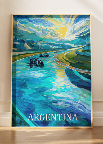 Argentina Formula Racing Blue Horizon Poster & Canvas Print | Expressive Motorsport Wall Art