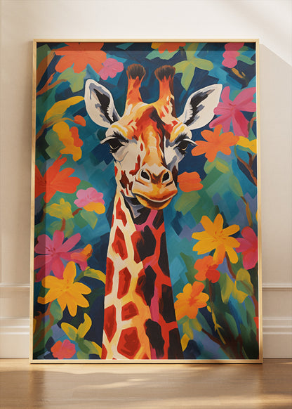Colorful Giraffe Poster & Canvas Print – Vibrant Jungle Animal Art