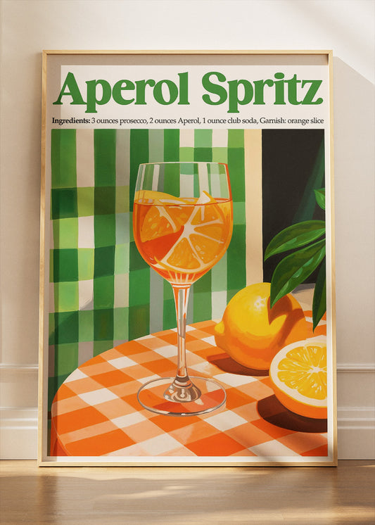 Aperol Spritz Mediterranean Poster & Canvas Print | Italian Summer Cocktail Wall Art