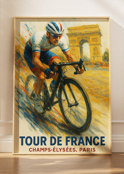 Tour de France Cycling Art Print & Canvas – Champs-Élysées Paris Vintage Wall Art