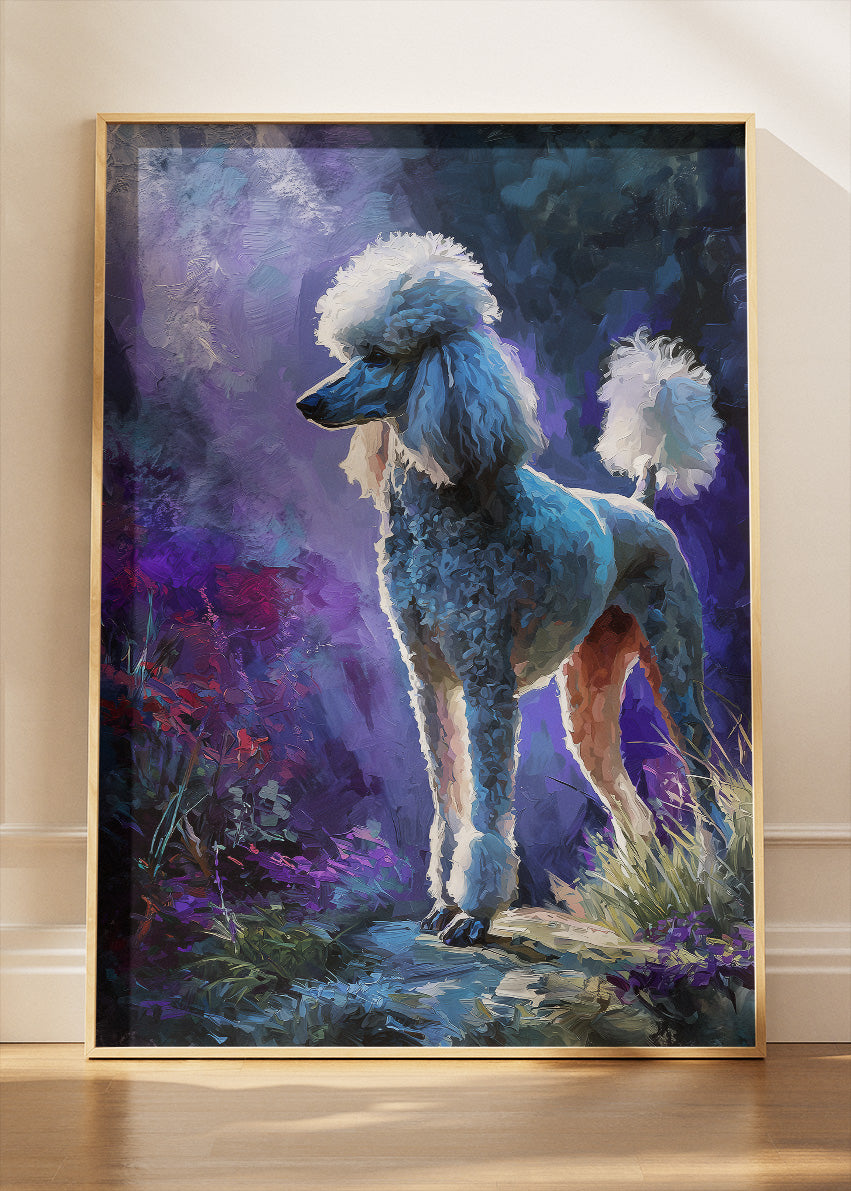 Poodle Poster & Canvas Print – Elegant Dog Portrait in Mystical Light