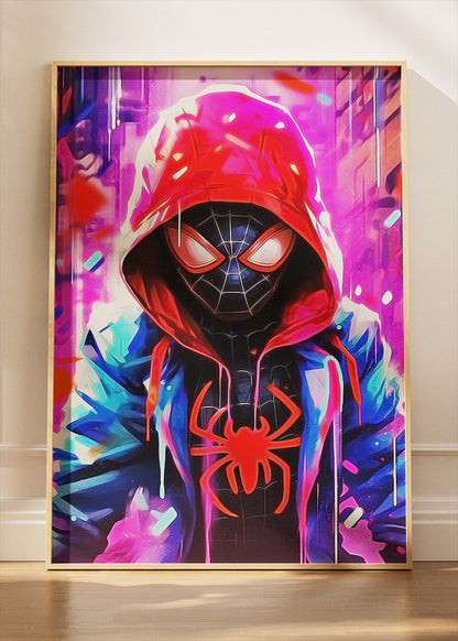 Neon Spider Hero Portrait Canvas & Poster Print – AI PRINT LAB