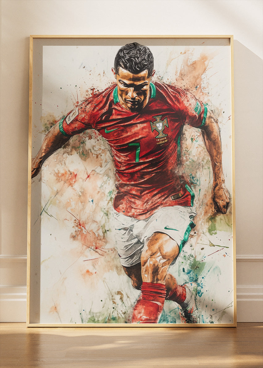 Cristiano Ronaldo Portugal National Team Wall Art | Dynamic Football Poster & Canvas