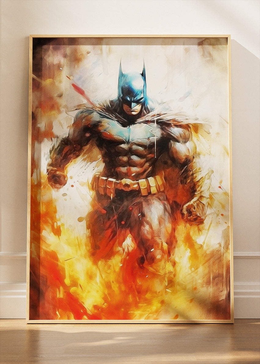 Dark Knight Inferno Portrait Canvas & Poster Print – AI PRINT LAB