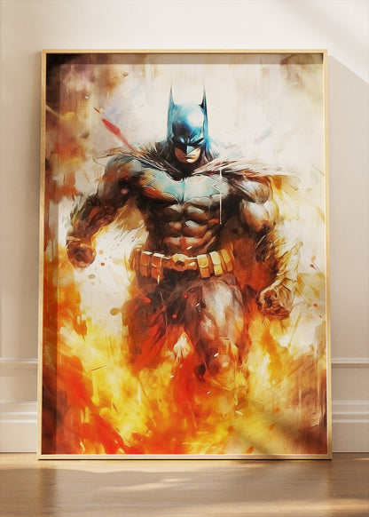 Dark Knight Inferno Portrait Canvas & Poster Print – AI PRINT LAB