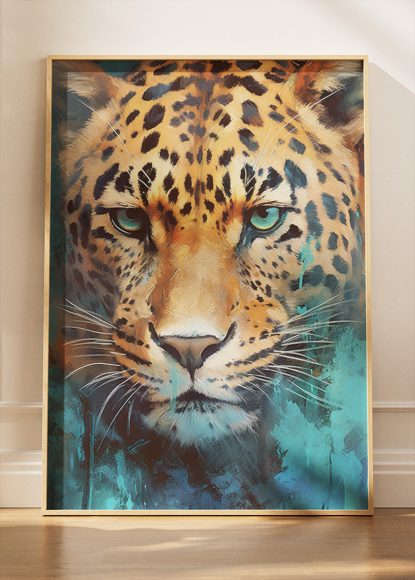 Leopard Face Poster & Canvas Print – Vibrant Wildlife Art