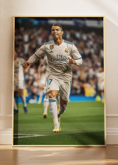 Cristiano Ronaldo Real Madrid Match Action Wall Art | Iconic Football Poster & Canvas