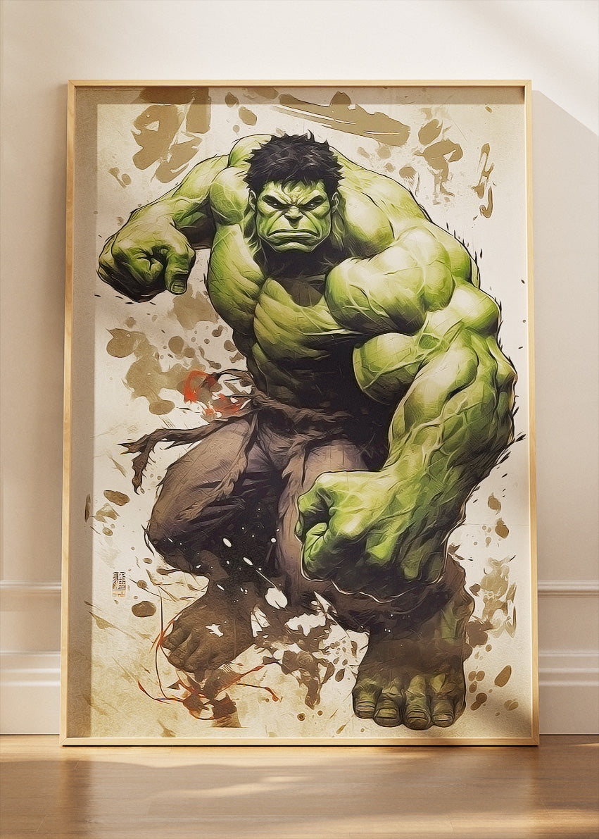 Savage Green Titan Portrait Canvas & Poster Print – AI PRINT LAB