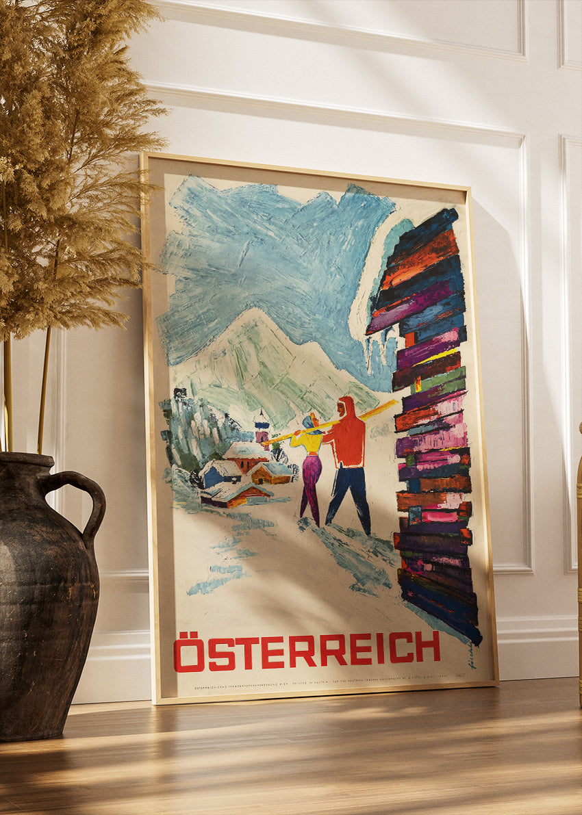 Österreich Vintage Ski Poster & Canvas Print – Retro Austrian Winter Sports Artwork
