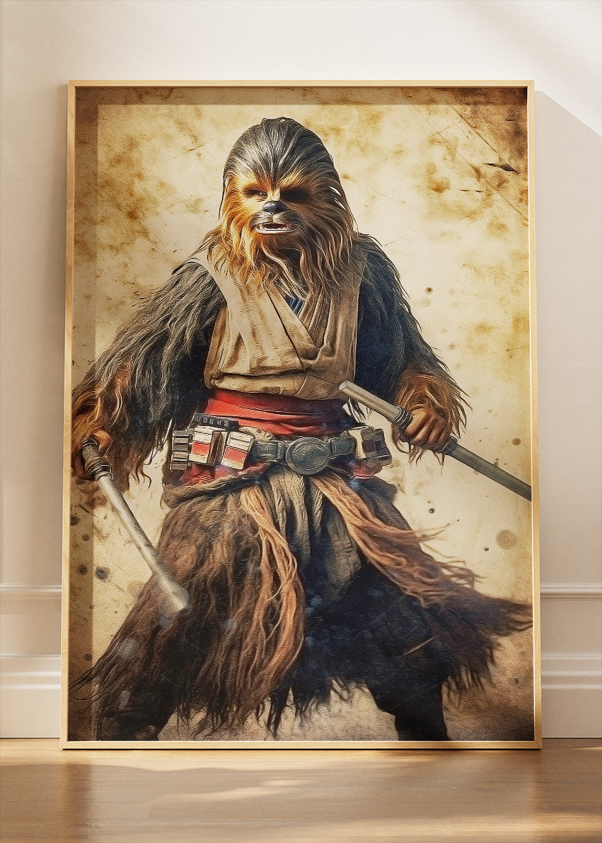 Chewbacca Warrior Portrait Canvas & Poster Print – AI PRINT LAB
