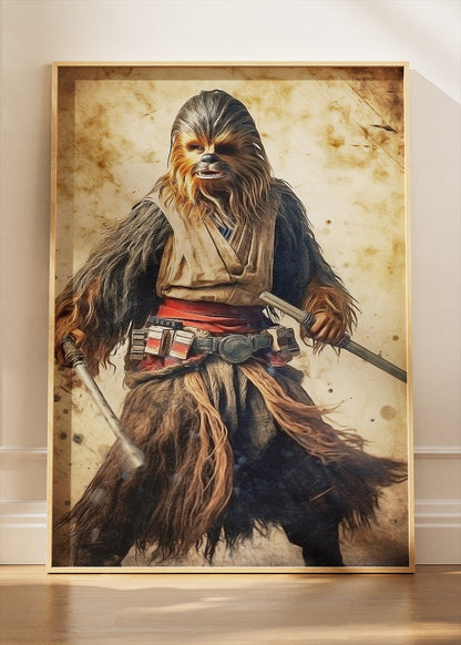 Chewbacca Warrior Portrait Canvas & Poster Print – AI PRINT LAB