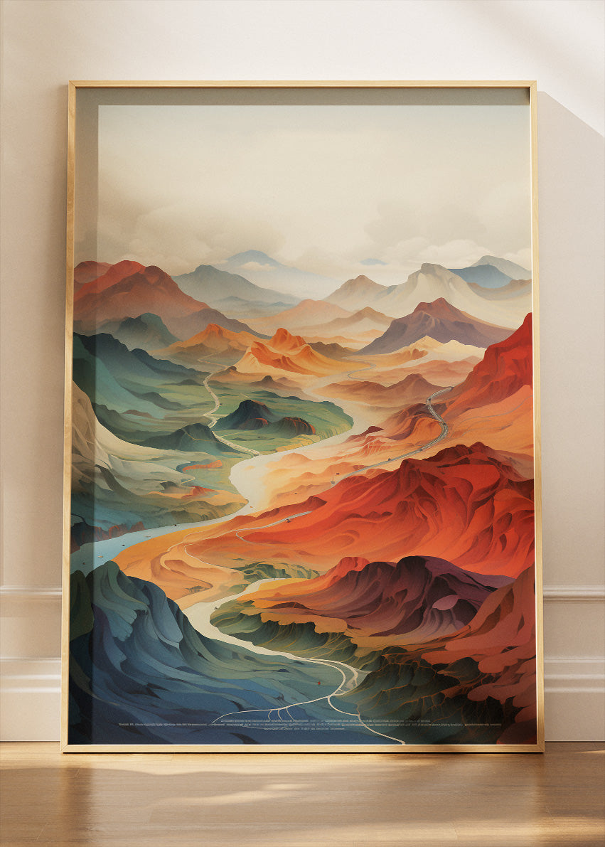 Majestic Canyon Valley – Modern Scenic Mountain Landscape Canvas & Poster Print – AI PRINT LAB