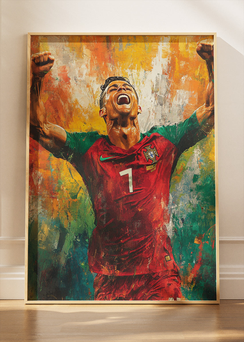Cristiano Ronaldo Portugal Celebration Wall Art | Iconic Football Poster & Canvas