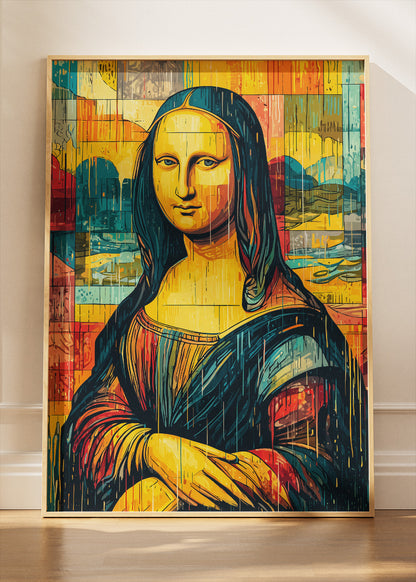 Modern Mona Lisa Wall Art – Colourful Abstract Renaissance Canvas Print & Contemporary Pop Art Poster for Living Room Decor UK