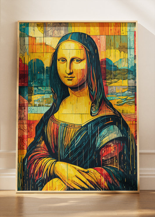 Modern Mona Lisa Wall Art – Colourful Abstract Renaissance Canvas Print & Contemporary Pop Art Poster for Living Room Decor UK