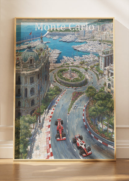 Monte Carlo Monaco Grand Prix Harbor View Canvas Print & Poster – AI PRINT LAB