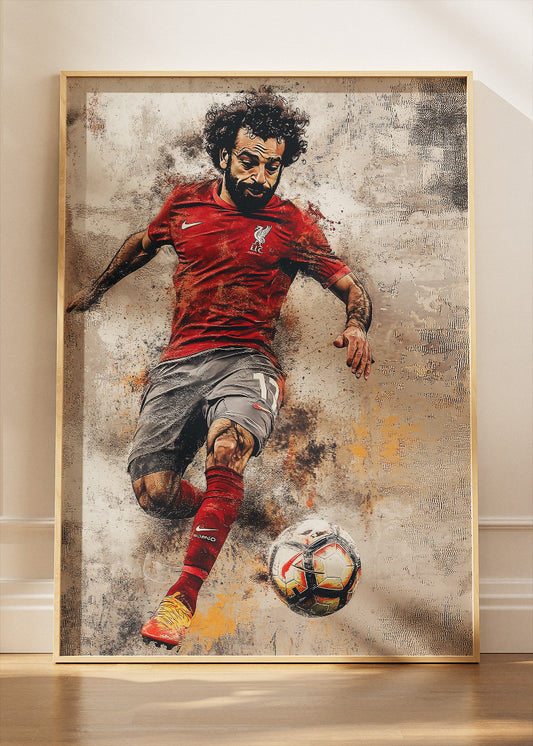 Mohamed Salah Liverpool Action Wall Art | Iconic Football Poster & Canvas