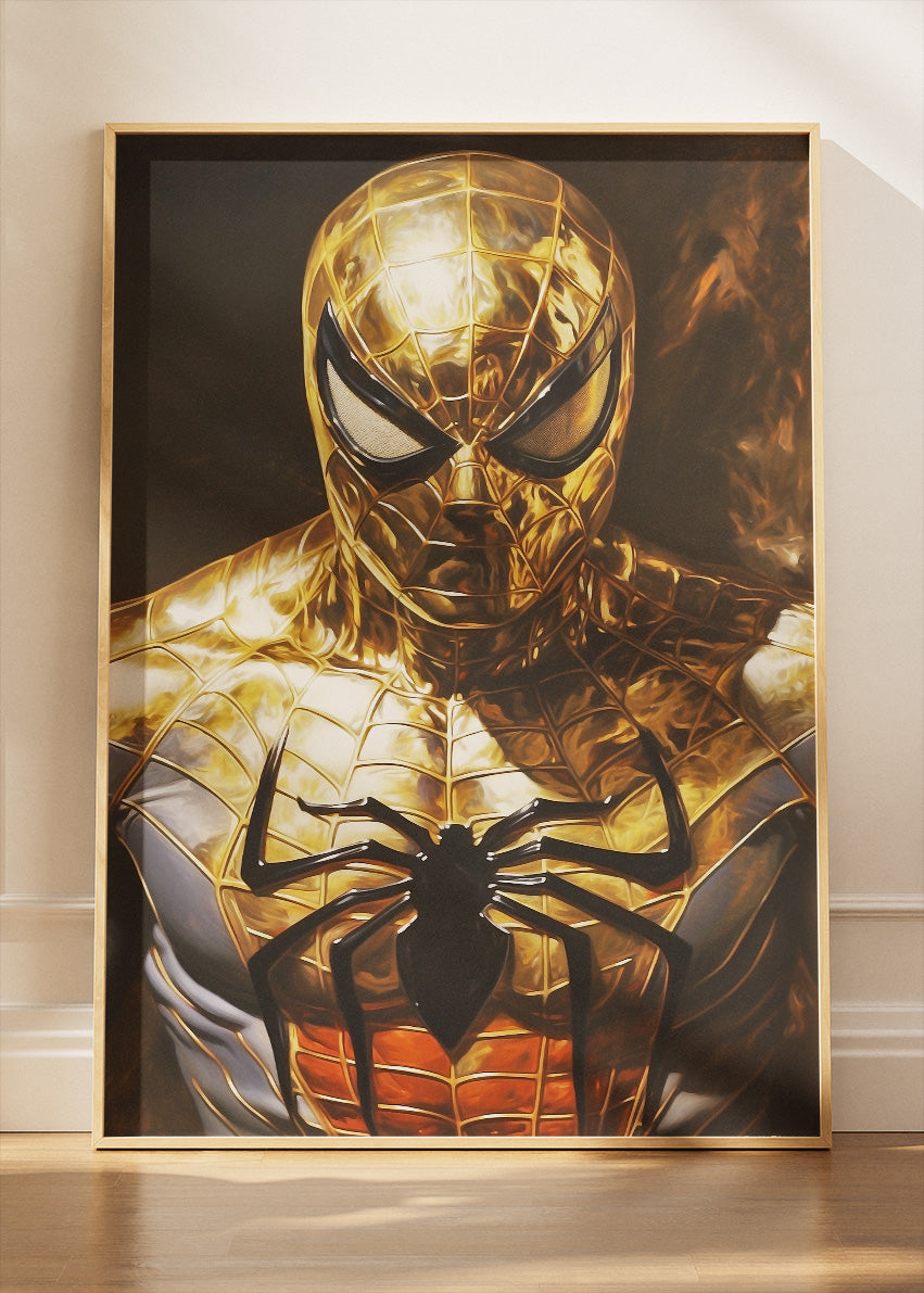 Gold Spider-Man Portrait Canvas & Poster Print – AI PRINT LAB