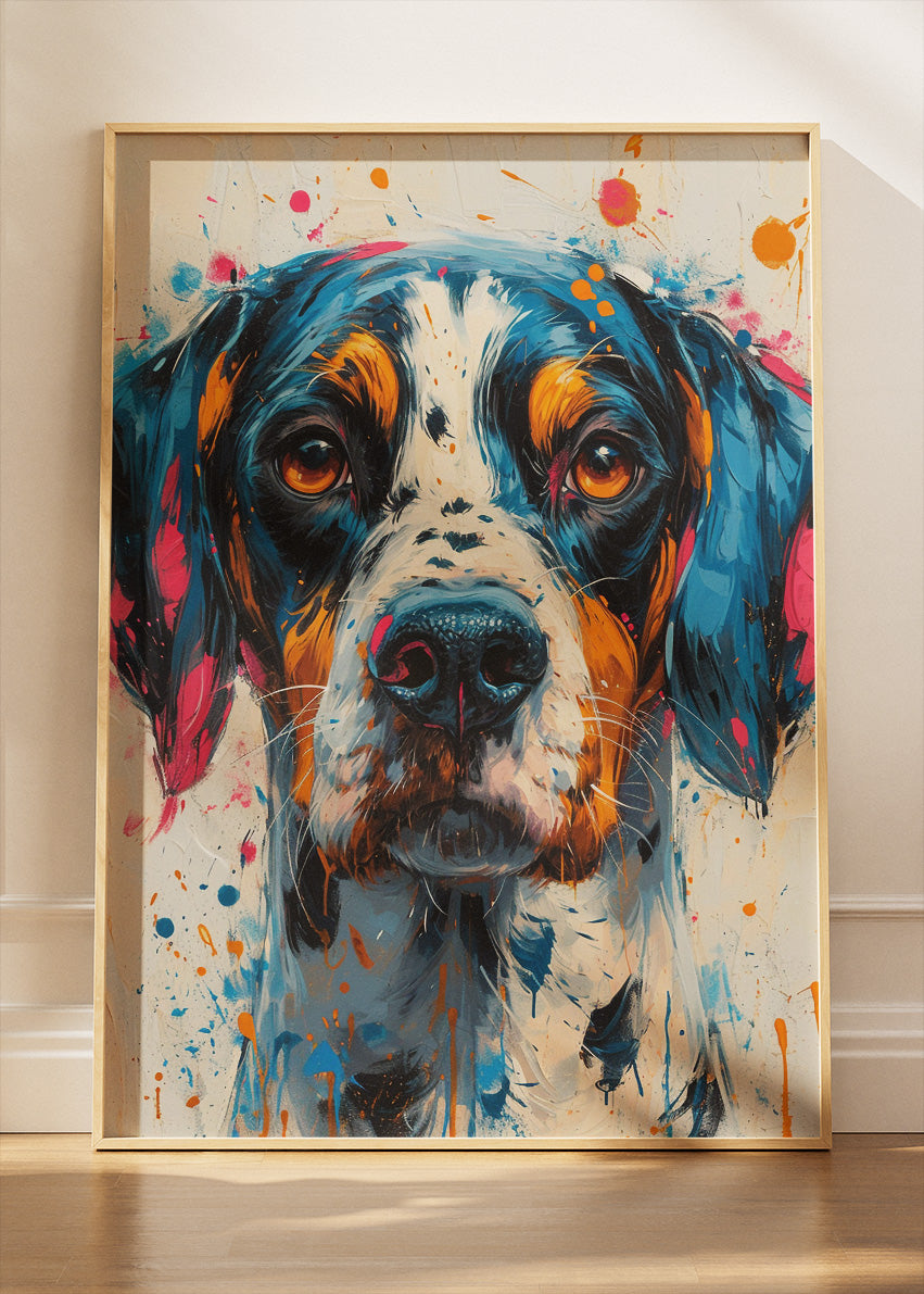 Color Splash Dog Poster & Canvas Print – Vibrant Abstract Paint Splatter Dog Art