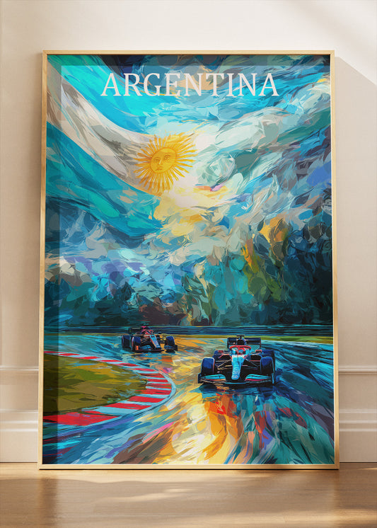 Argentina Formula Racing National Colors Poster & Canvas Print | Expressive Motorsport Wall Art