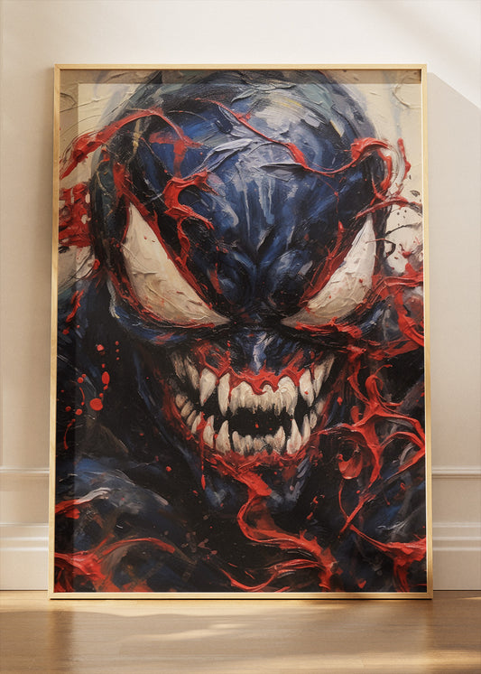Venom Dark Symbiote Portrait Canvas & Poster Print – AI PRINT LAB