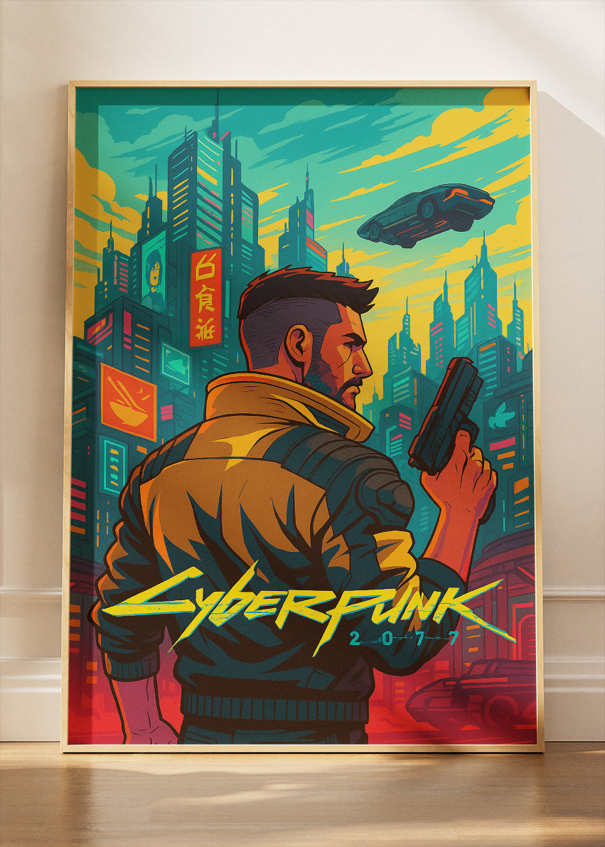 Cyberpunk 2077 Wall Art – Neon Futuristic Sci-Fi Action RPG Poster & Canvas