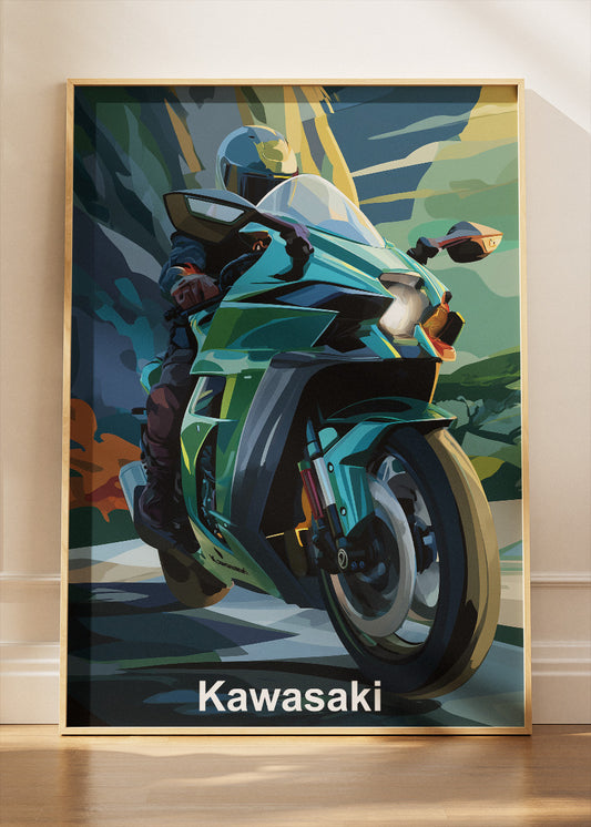 Kawasaki Ninja Precision Ride Wall Art Poster & Canvas