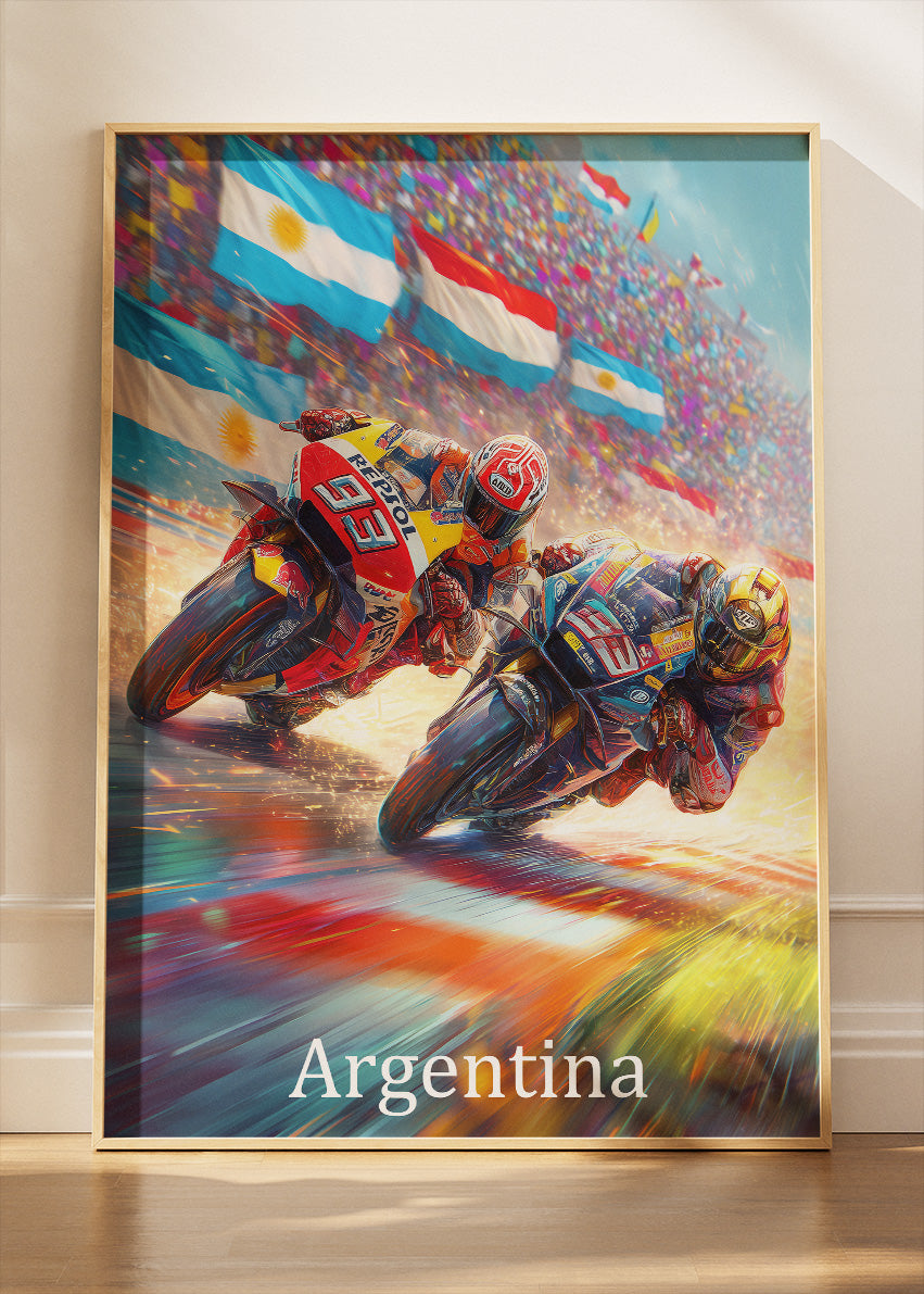 Argentina Grand Prix Motorcycle Racing Wall Art Poster & Canvas