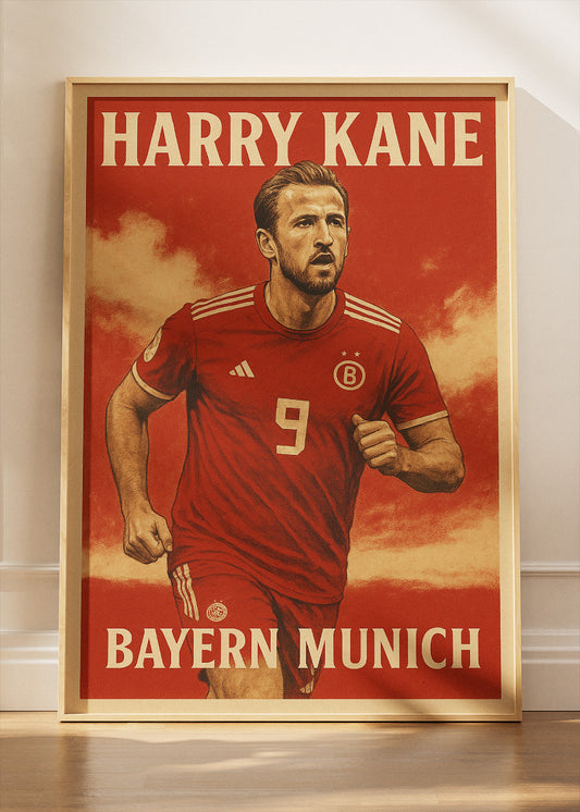 Harry Kane Bayern Munich Football Wall Art | Elite Goal Scorer Poster & Canvas