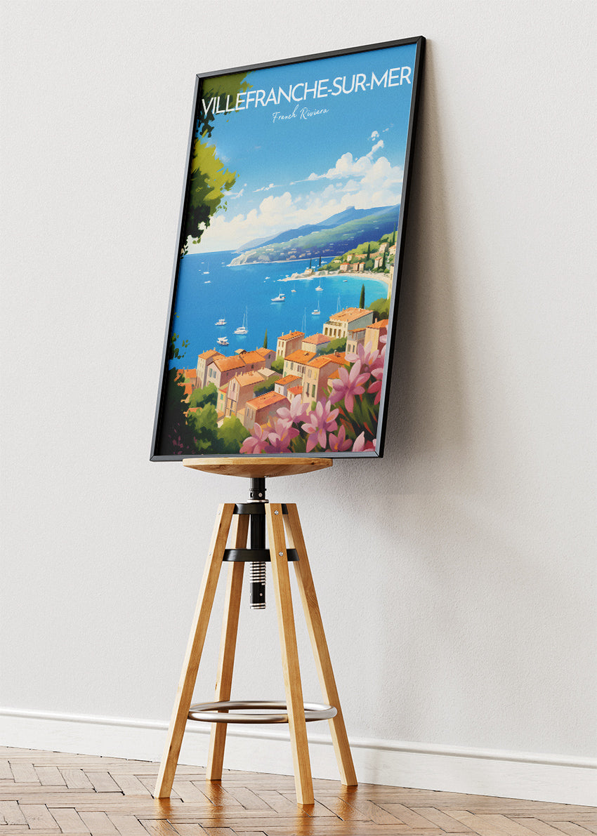 Villefranche-sur-Mer French Riviera Poster & Canvas Print – Vintage Coastal Art