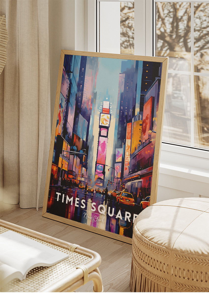 Times Square New York Poster & Canvas Print – Vibrant Cityscape Wall Art
