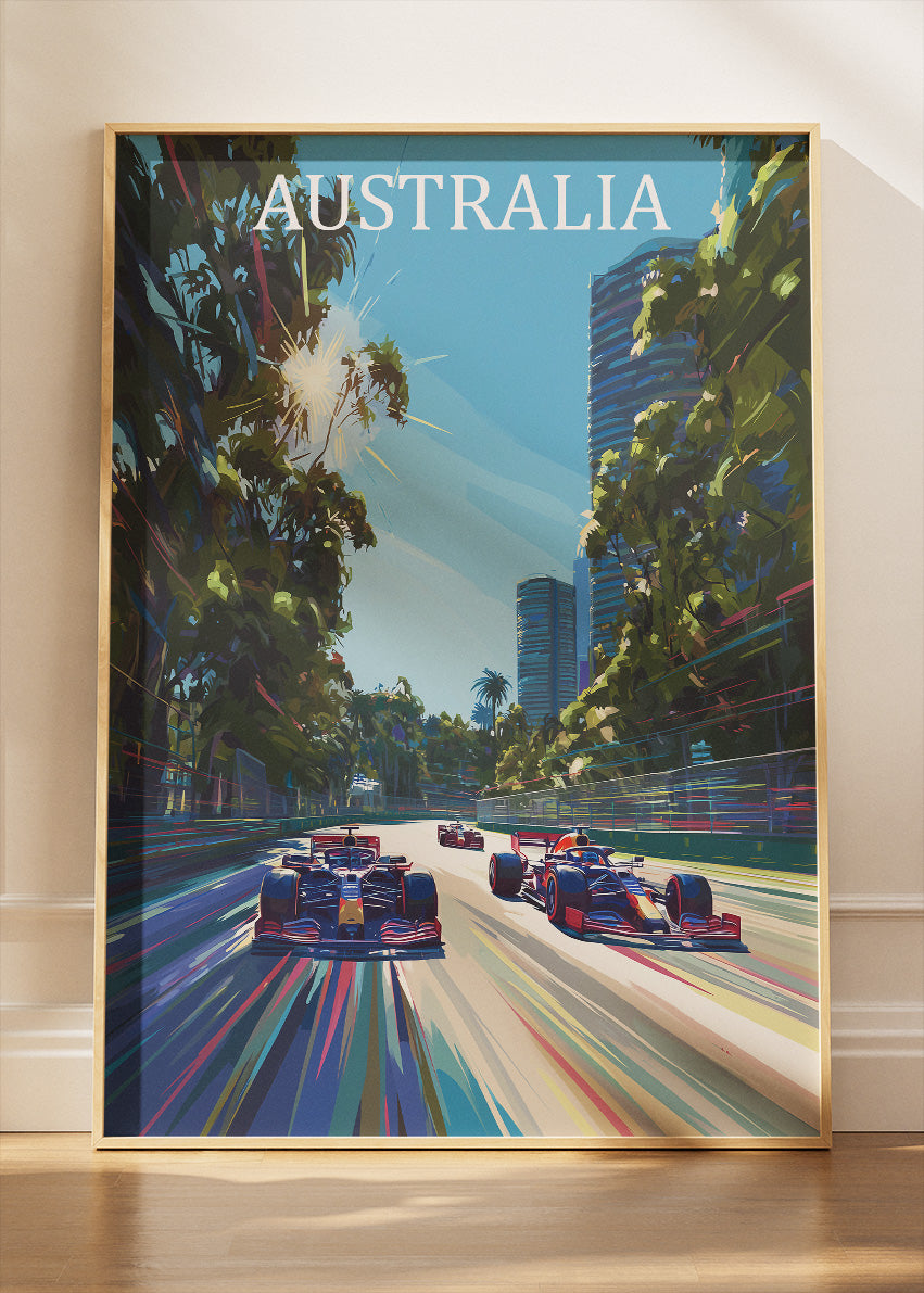 Australia Formula Racing City Poster & Canvas Print | Dynamic Motorsport Wall Art
